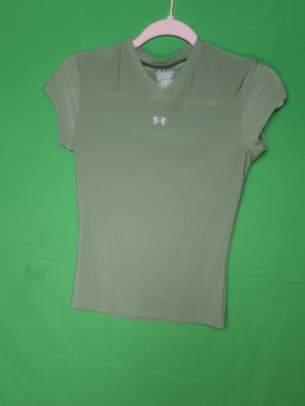 Under Armour Women's Tech V-Neck Short Sleeve Shirt - Green - Size Md